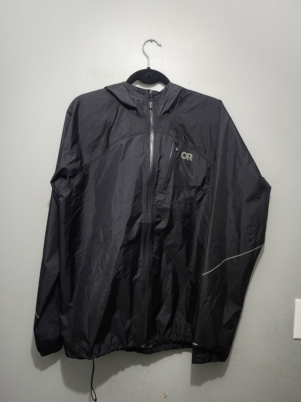 Outdoor Research Black Men’s Helium Rain Hooded Jacket Size M New Without Tags - Picture 4 of 11